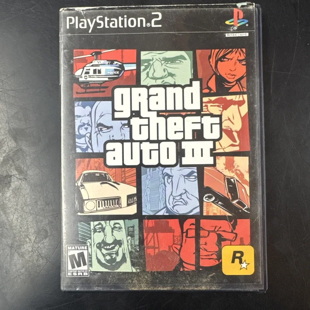 Grand Theft Auto III GTA 3 PS2 (Sony PlayStation 2, 2001) Box & Disc, No Manual